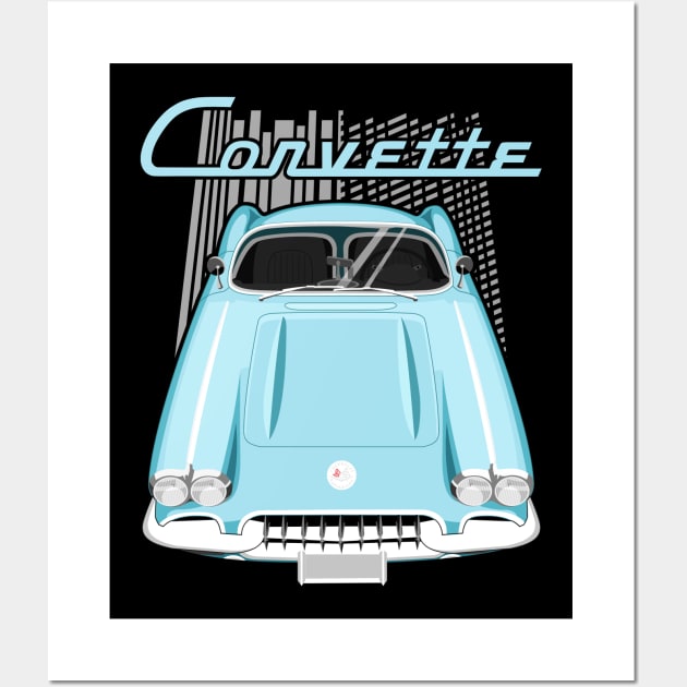 Corvette C1 1958-1960 - Blue Wall Art by V8social